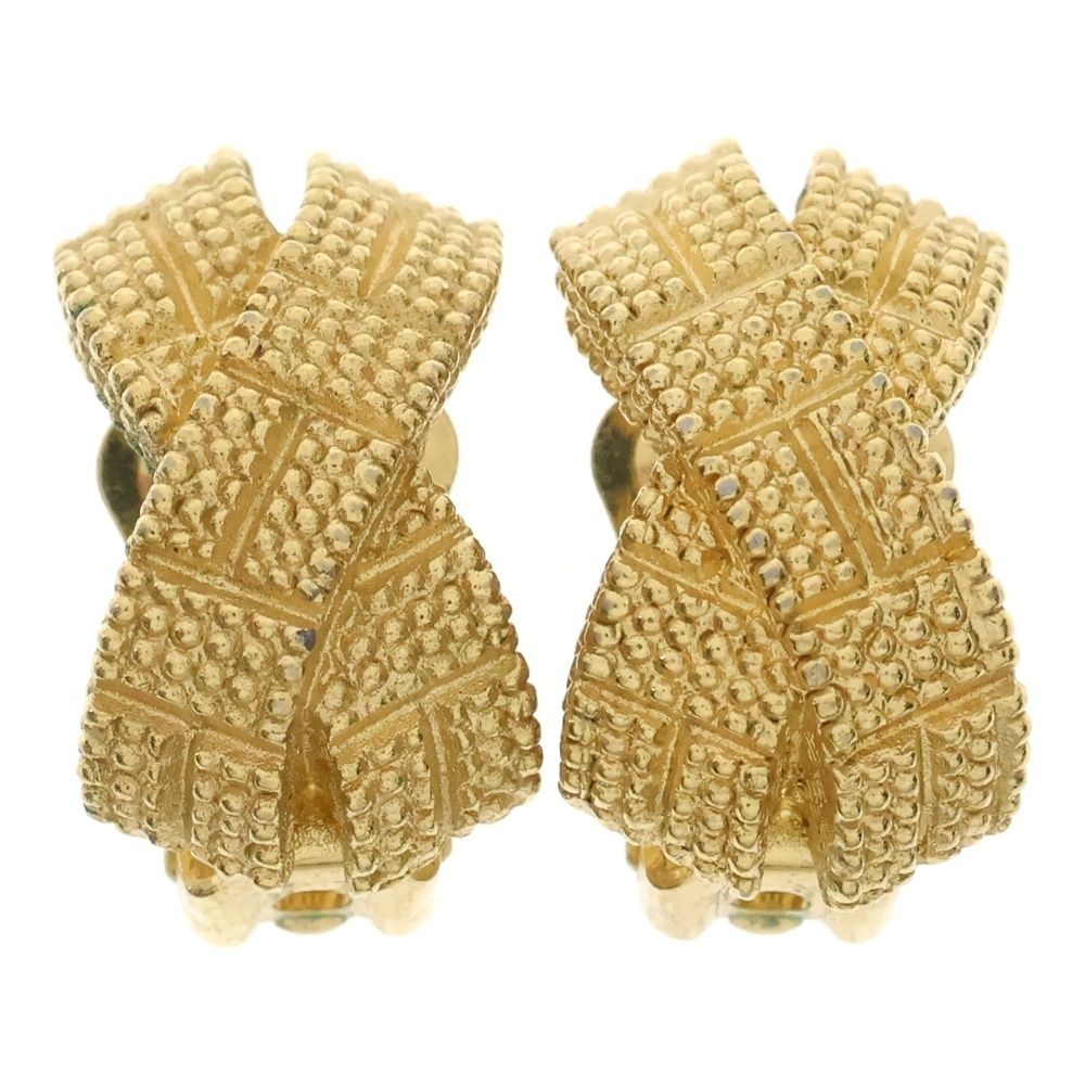 Christian Dior クリスチャンディオール クロス モチーフ イヤリング ヴィンテージ ゴールド GP