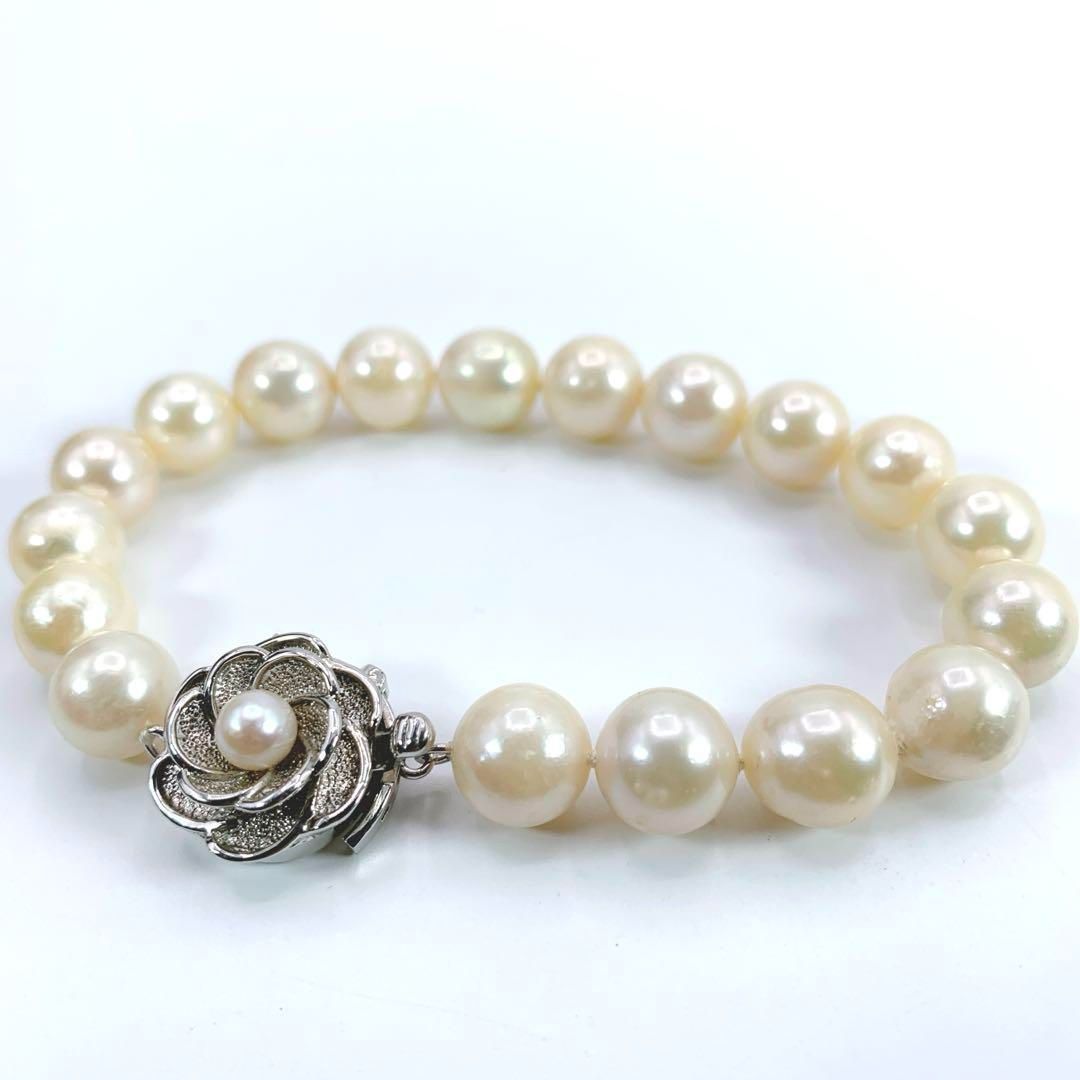 大粒 本真珠 パール ブレスレット 9.4〜9.9mm シルバー FORTGASGNV_COM_BR