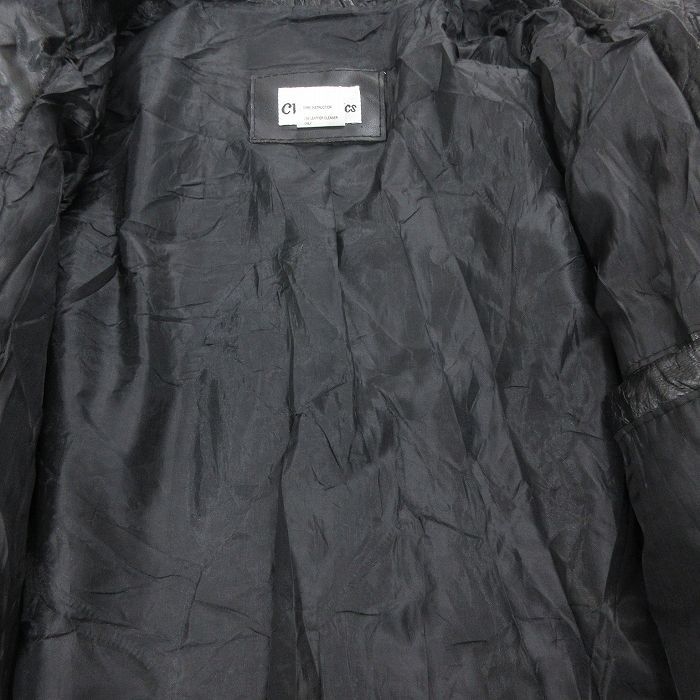 XL/古着 長袖 レザー コート メンズ パッチワーク 大きいサイズ ロング