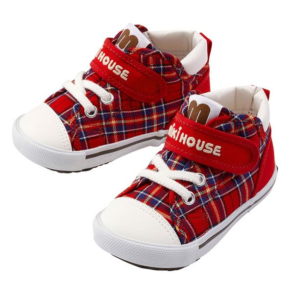 ミキハウス♡チェック♡スニーカー♡赤14.0cm ミキハウス ダブルビー スニーカー 14cm 男の子 mikihouse ダブルビー