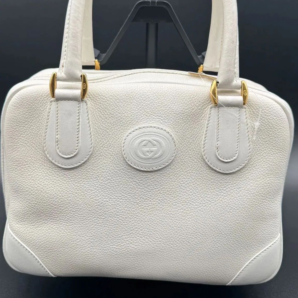 グッチ】【GUCCI】オールドグッチ ミニボストンバッグ ホワイト 000