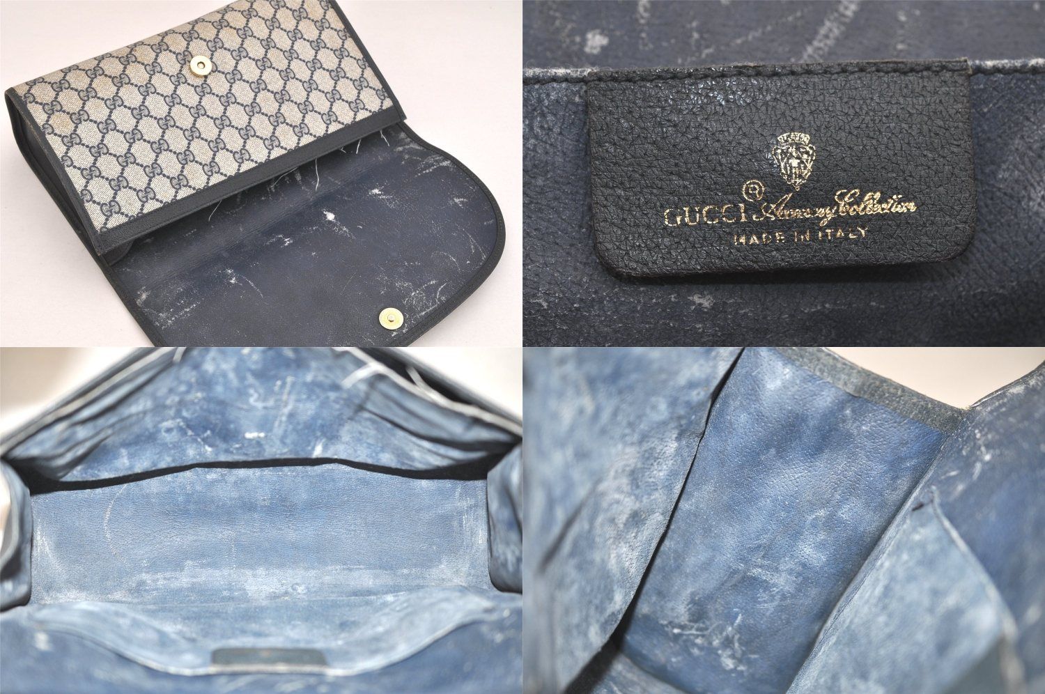 ✨美品✨GUCCI GG柄 シェリーライン ボストンバッグ レザー ネイビー GUCCI グッチ シェリーライン クラッチハンドバッグ GGピーブイシー