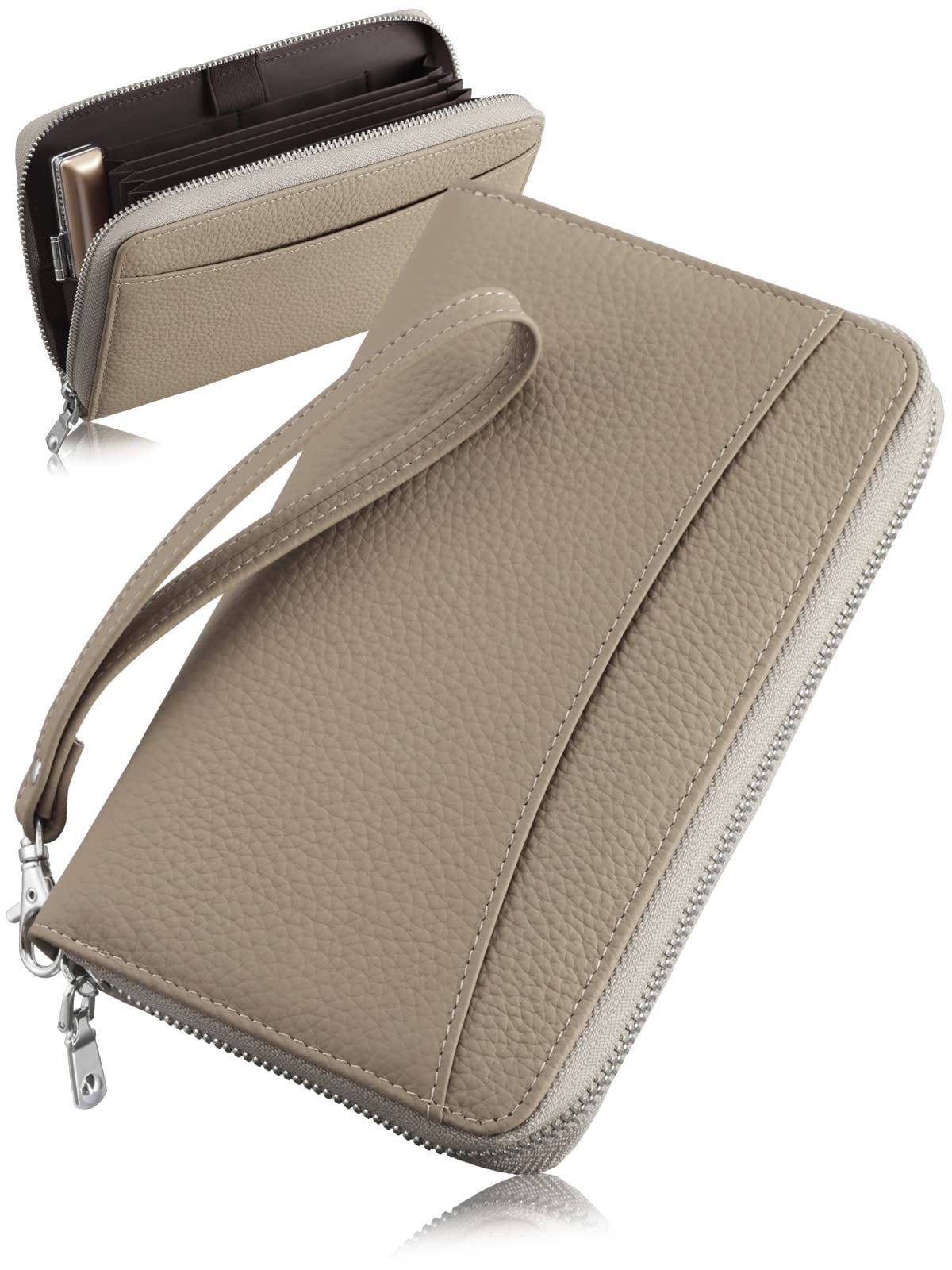 人気 [アンコール] 通帳ケース 収納のプロ監修 【 印鑑も入る 】 本革 磁気防止 通帳