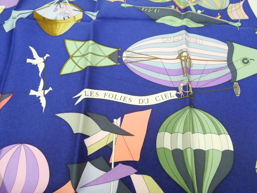 M*送様 エルメス　カレ　スカーフ　LES FOLIES DU CIEL　大空の エルメス HERMES スカーフ カレ90 大空の狂気 LES FOLIES DU