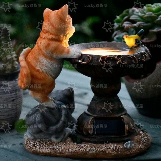 葉山家具　猫ちゃんと金魚     アンティーク風 ランプ 葉山家具 猫ちゃんと金魚 アンティーク風 ランプ