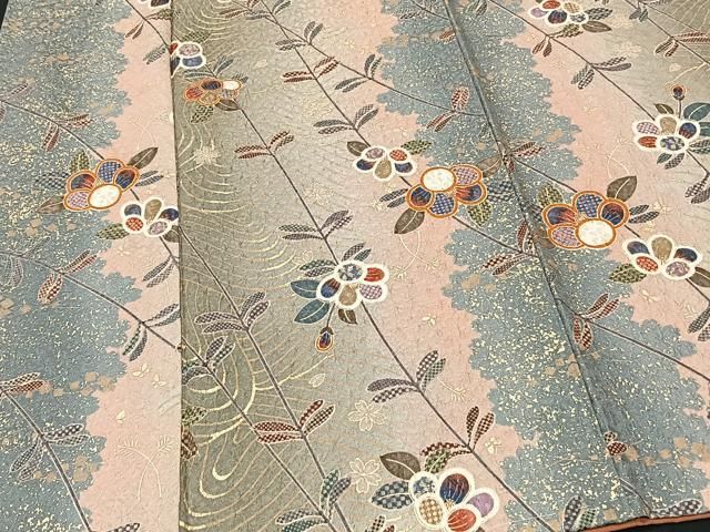 平和屋本店□極上 男性 小紋 単衣 間道 暈し染め 反端