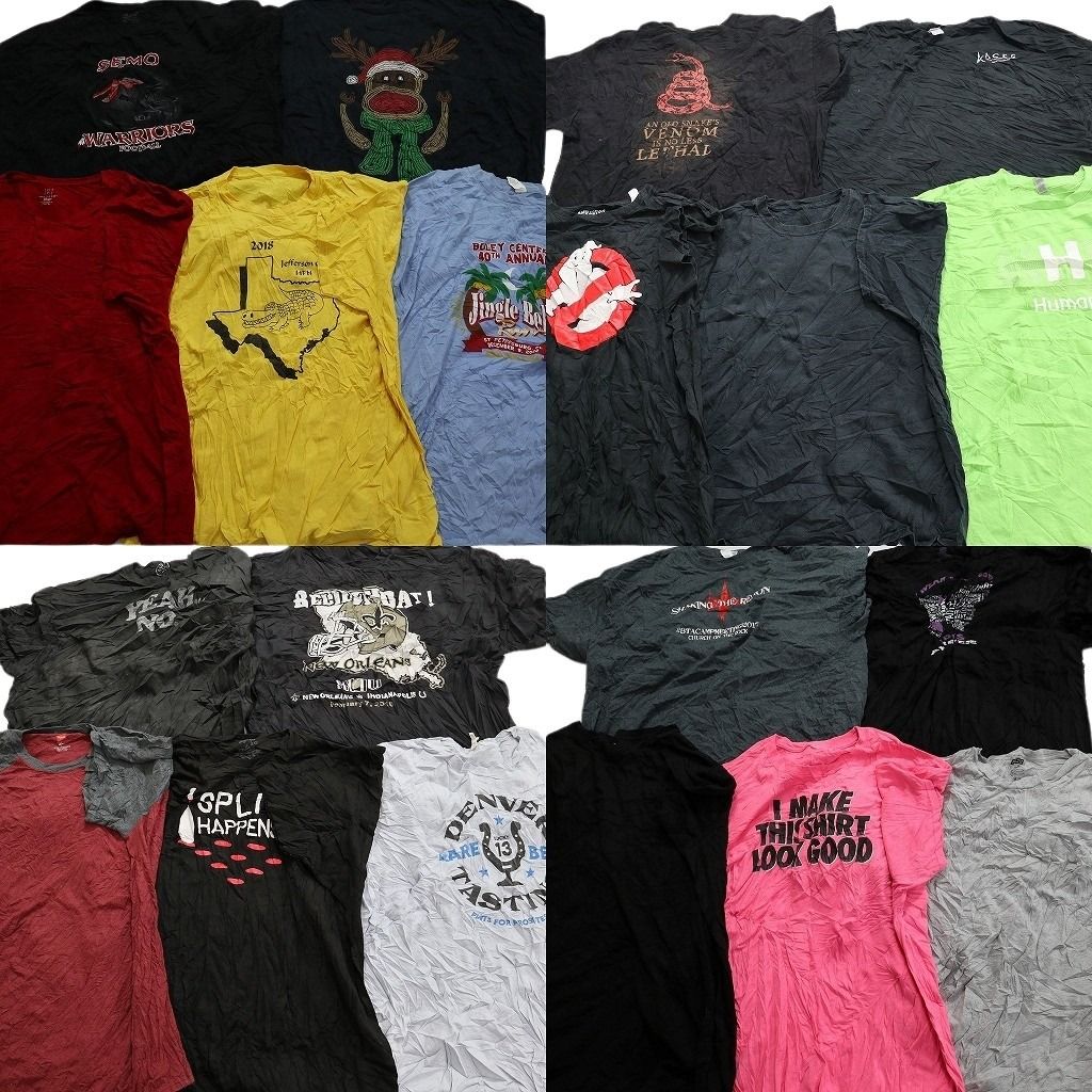 古着卸 まとめ売り カラーmix プリント 半袖Tシャツ 20枚セット (メンズ 3XL ) ラグラン ゴーストバスターズ 映画 中古 古着 MY4785