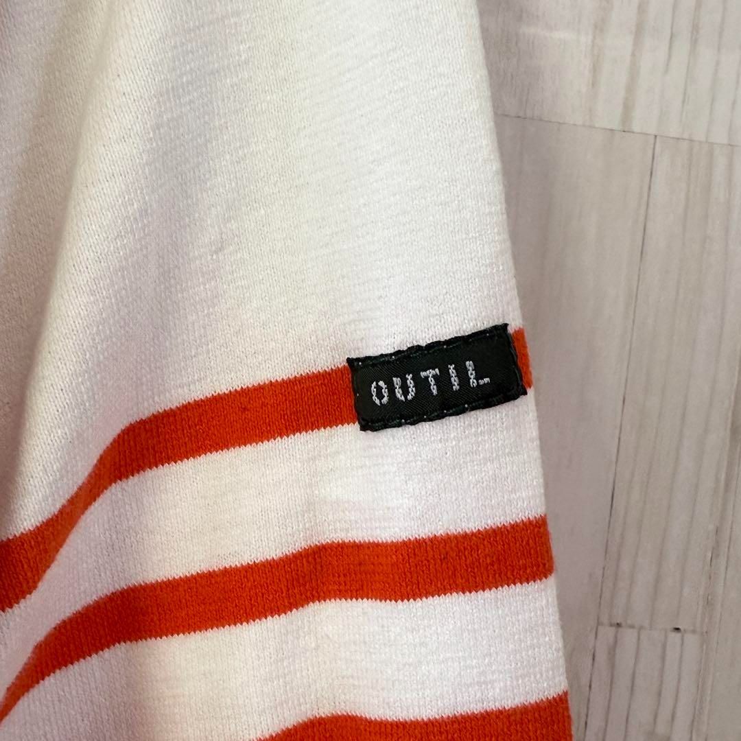 outil ウティ バスクシャツ　オレンジ　ボーダー Outil ウティ クルーネック バスクシャツ ボーダー 