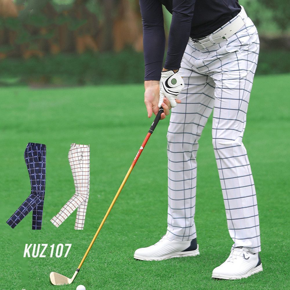 ゴルフウェアメンズパンツM～XXL大きいサイズゴルフパンツチェック柄pgm04ストレッチおしゃれ