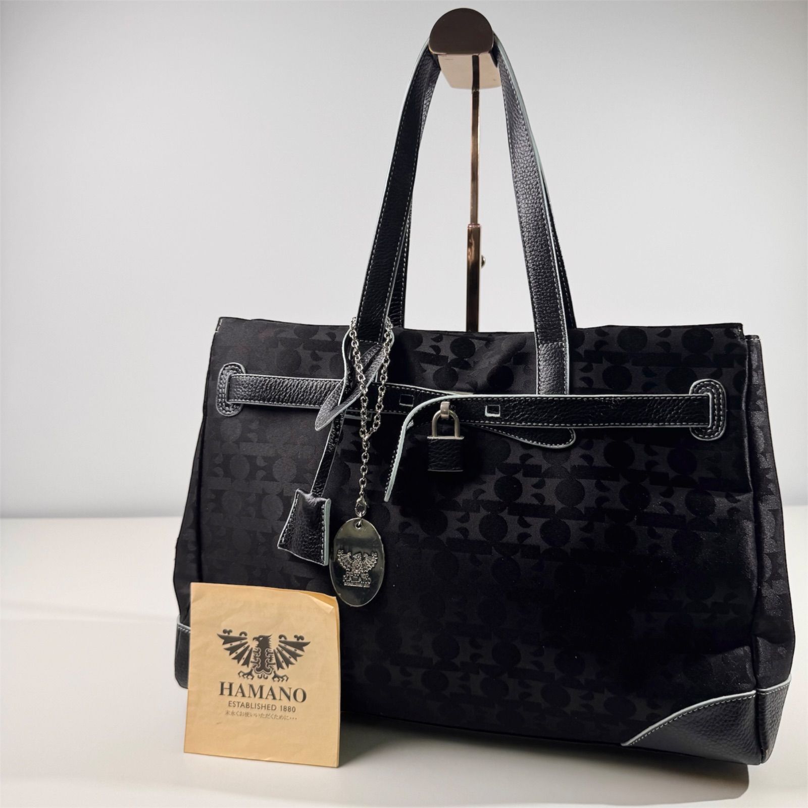 【美品/希少】ハマノ トートバッグ シボ革 ターンロック 皇室御用達 A4 ✨Bランク✨濱野皮革工藝 HAMANO ハマノ 皇室御用達 トート