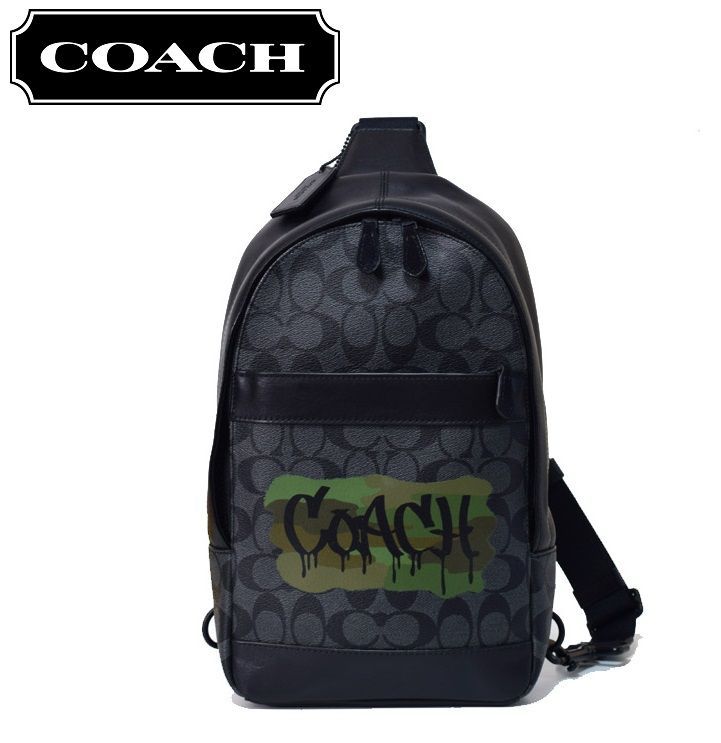 【コーチアウトレット】COACHバッグ F36813 カモフラ迷彩 スリングバッグ ショルダーバッグ ボディーバッグ 斜めがけバッグ メンズバッグ クロスボディーアウトレット品 新品未使用