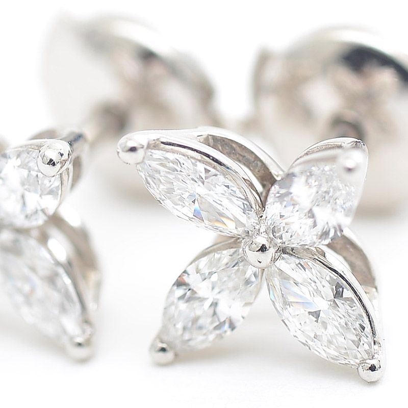 ティファニー ビクトリア ダイヤ ピアス ミディアム マーキスシェイプ  