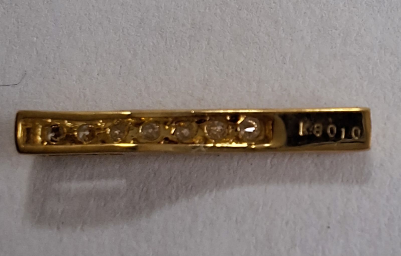 K18台 Iライン型ペンダントヘッド ダイヤモンド0.1ct 在庫限り特価品 