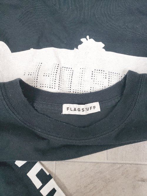 ◇ FLAGSTUFF フラッグスタッフ 長袖 Tシャツ カットソー 表記なし ブラック メンズ P  【1407260000624】