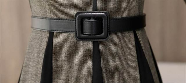 ニットワンピース バイカラー ボックスプリーツ ワンピース セーター