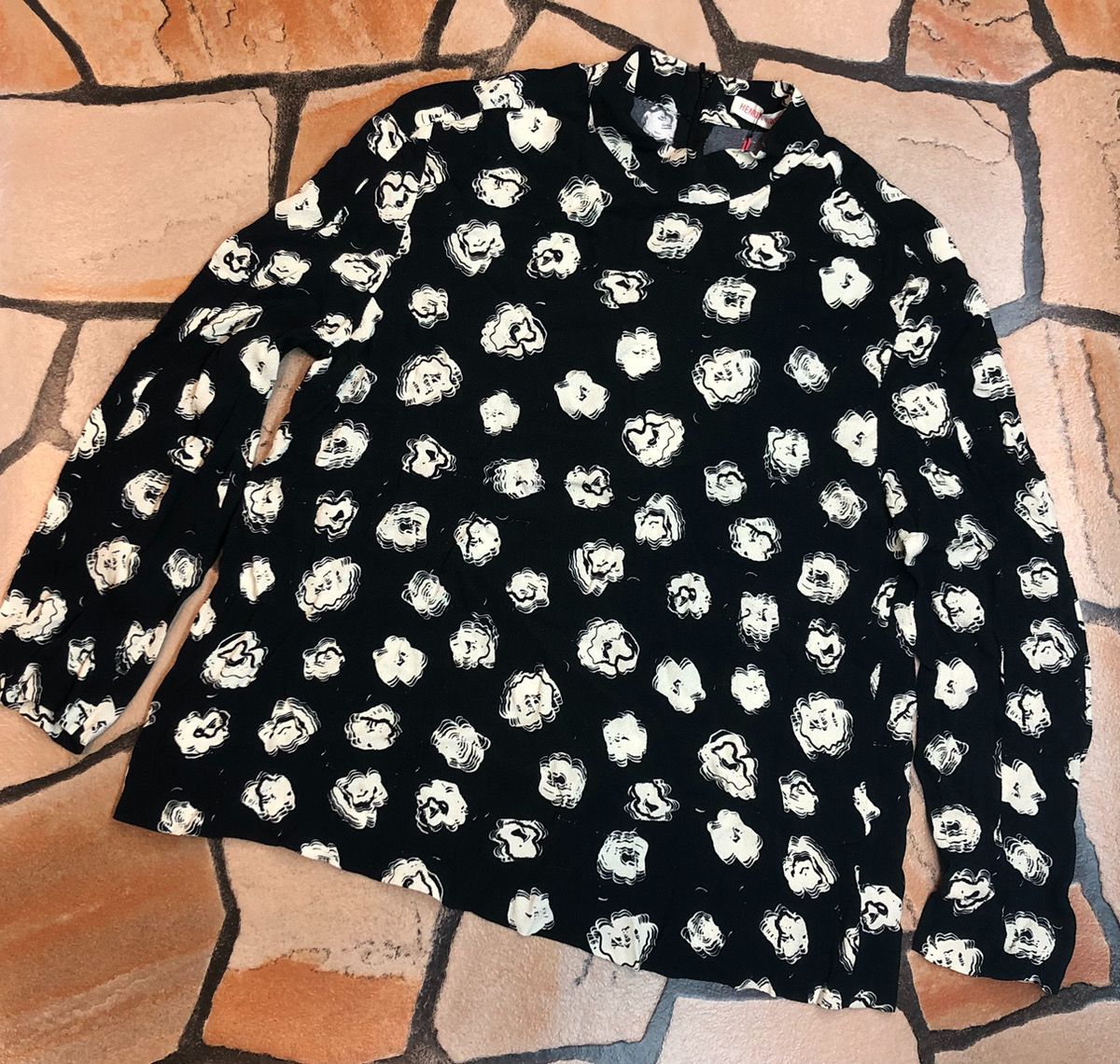 HENRIK VIBSKOV 長袖 総柄 ブラウス S HENRIK VIBSKOV ヘンリックヴィブスコフ 総柄 モノトーン ブラウス