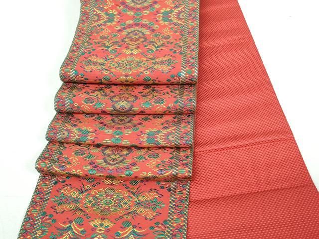 本場筑前博多織　半幅帯　未使用タグ付　ポケット付　正絹　織り　縞模様　No.22 本場筑前博多織 半幅帯 未使用タグ付 ポケット付 正絹 織り 縞