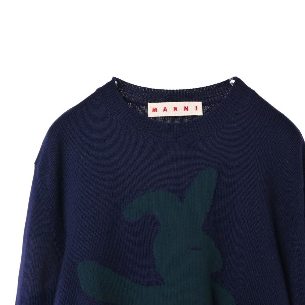 MARNI - MARNI ダンスバニー ウール プルオーバーニット MARNI ダンスバニー ウール プルオーバーニット 42 ネイビー