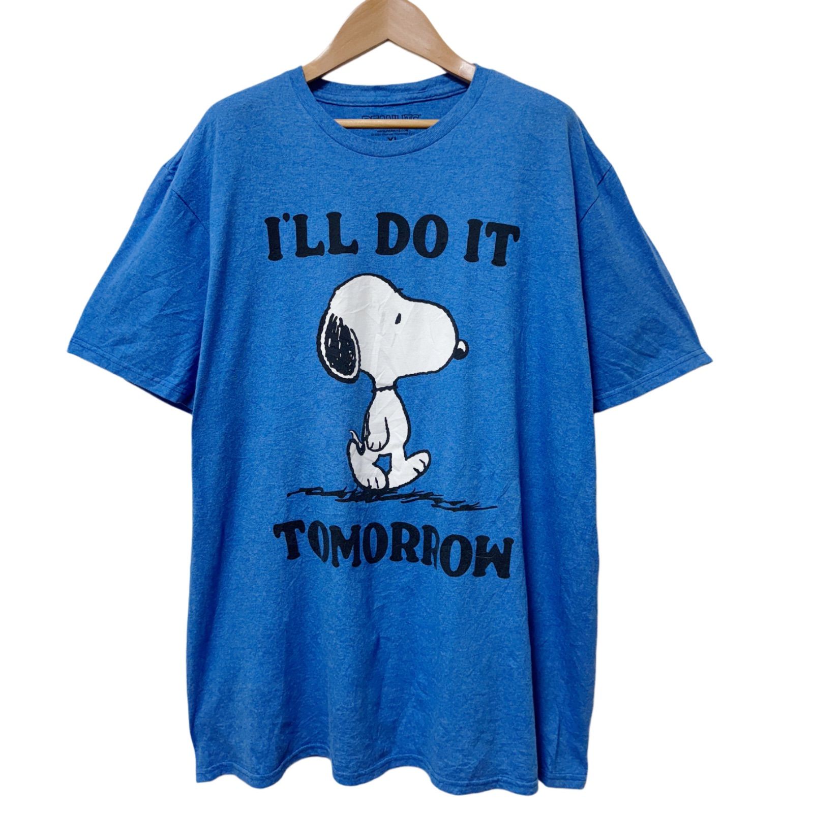 00s PEANUTS ピーナッツ スヌーピー tシャツ XL相当 スヌーピー Tシャツ XLサイズ ブルー ピーナッツ キャラクターT