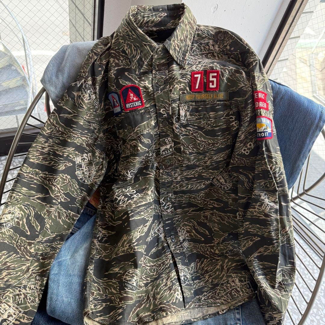 HYSTERIC GLAMOUR / Military shirt【リネンブランド、総柄ミリタリー