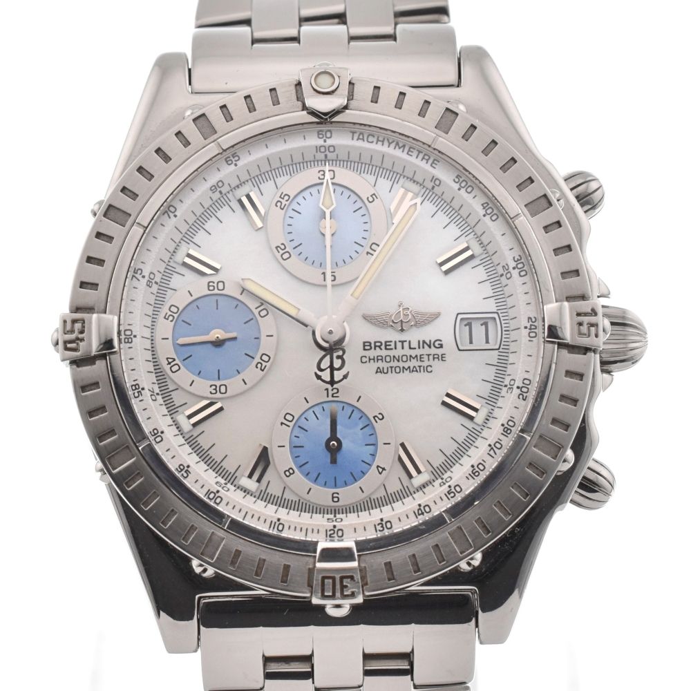 Breitling Chronomat Chronograph Steel Black⁄Silver Dial Mens 40mm