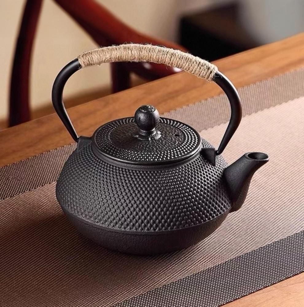 鉄瓶 提梁壺 茶道具 銅製取っ手 鉄やかん 鉄分補給 鉄びん