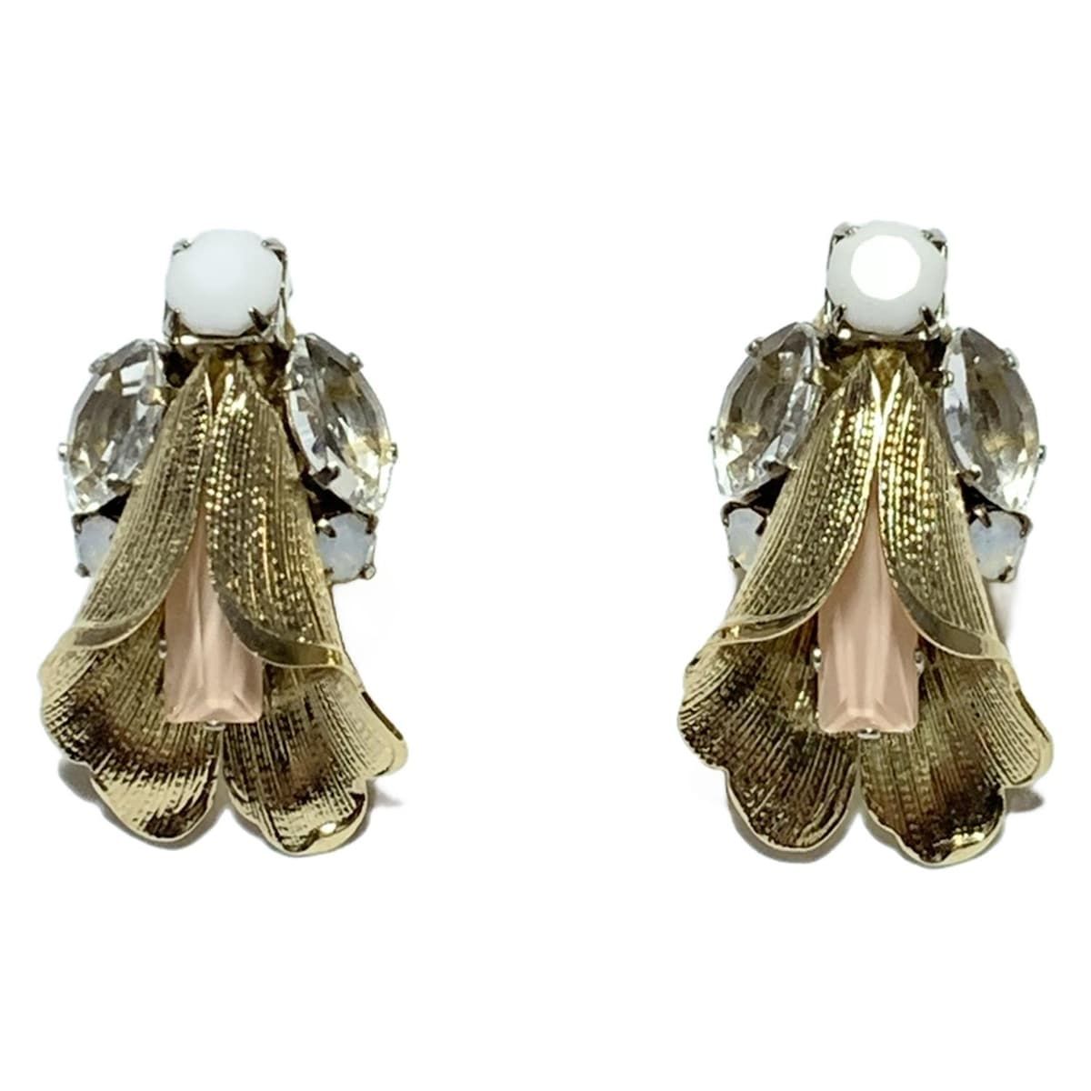 rada ラダ イヤリング - ゴールド×ライトピンク×マルチ フラワー 花