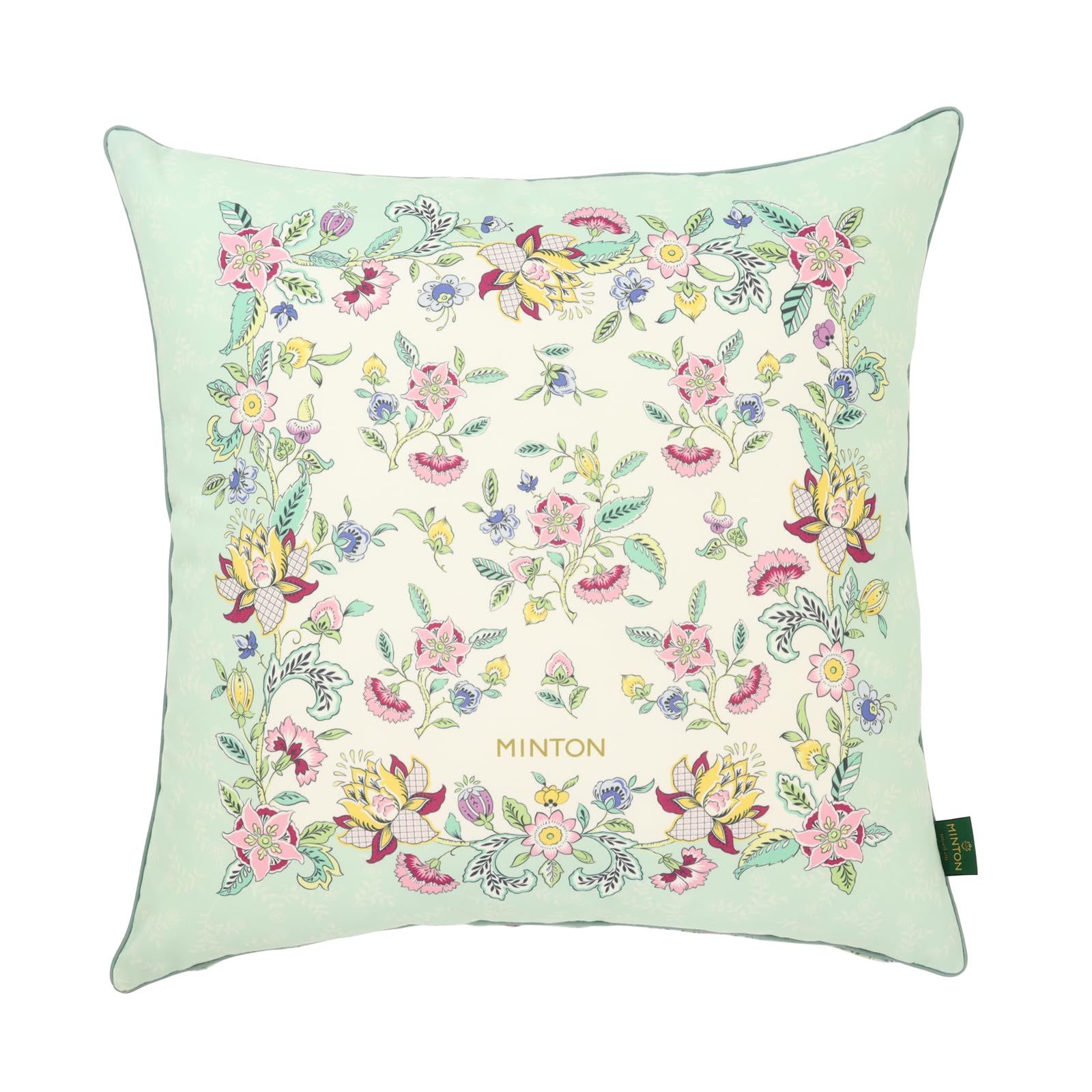 川島織物セルコン MINTON ミントン クッションカバー ハドンフラワーパネル グリーン 45×45cm LL1242 日本製