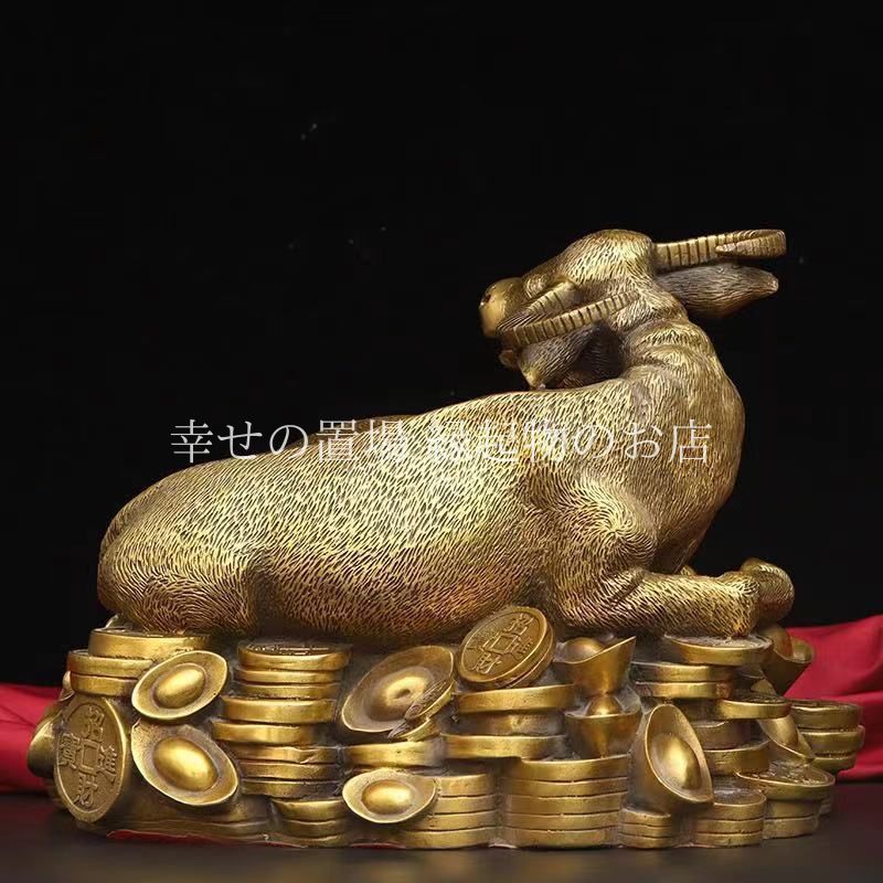 雄牛 置物 オブジェ 風水 金運 金色 インテリア 開運グッズ