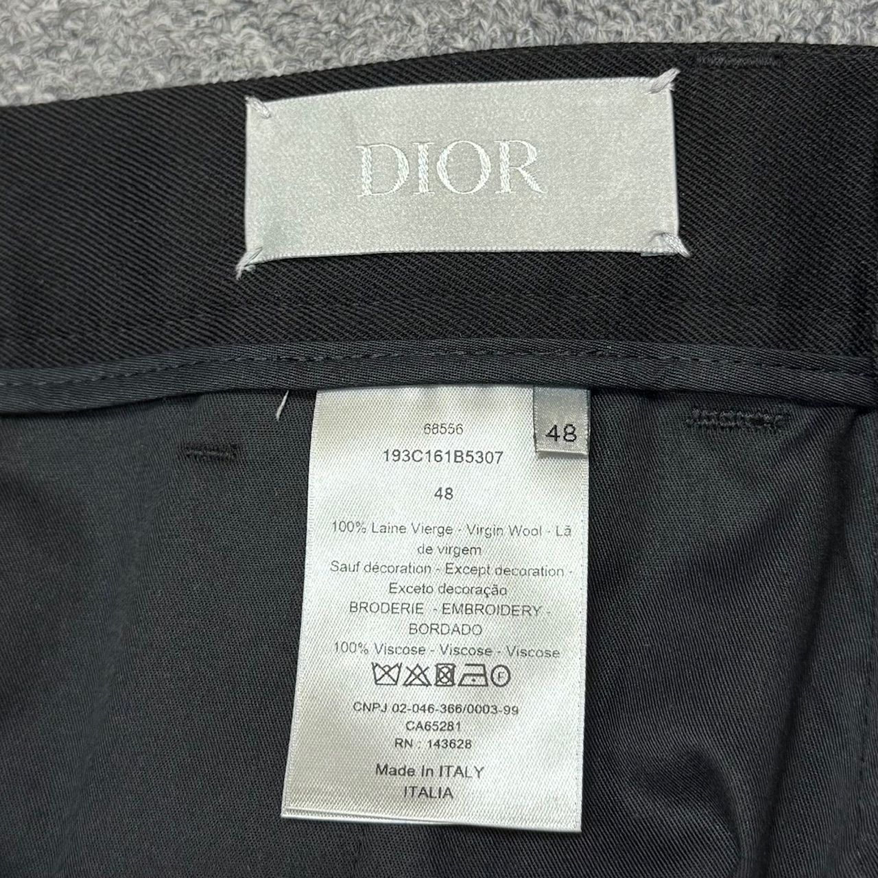 DIOR KENNY SCHARF コラボ 1タック ウール 刺繍 スラックス