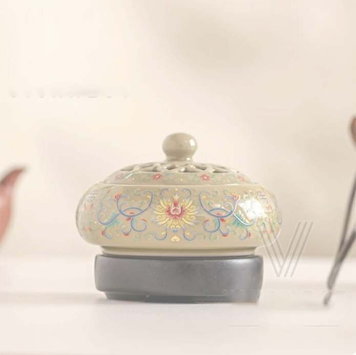 日本香堂 sizuro（しずろ） 電子香炉セット 茶 茶色