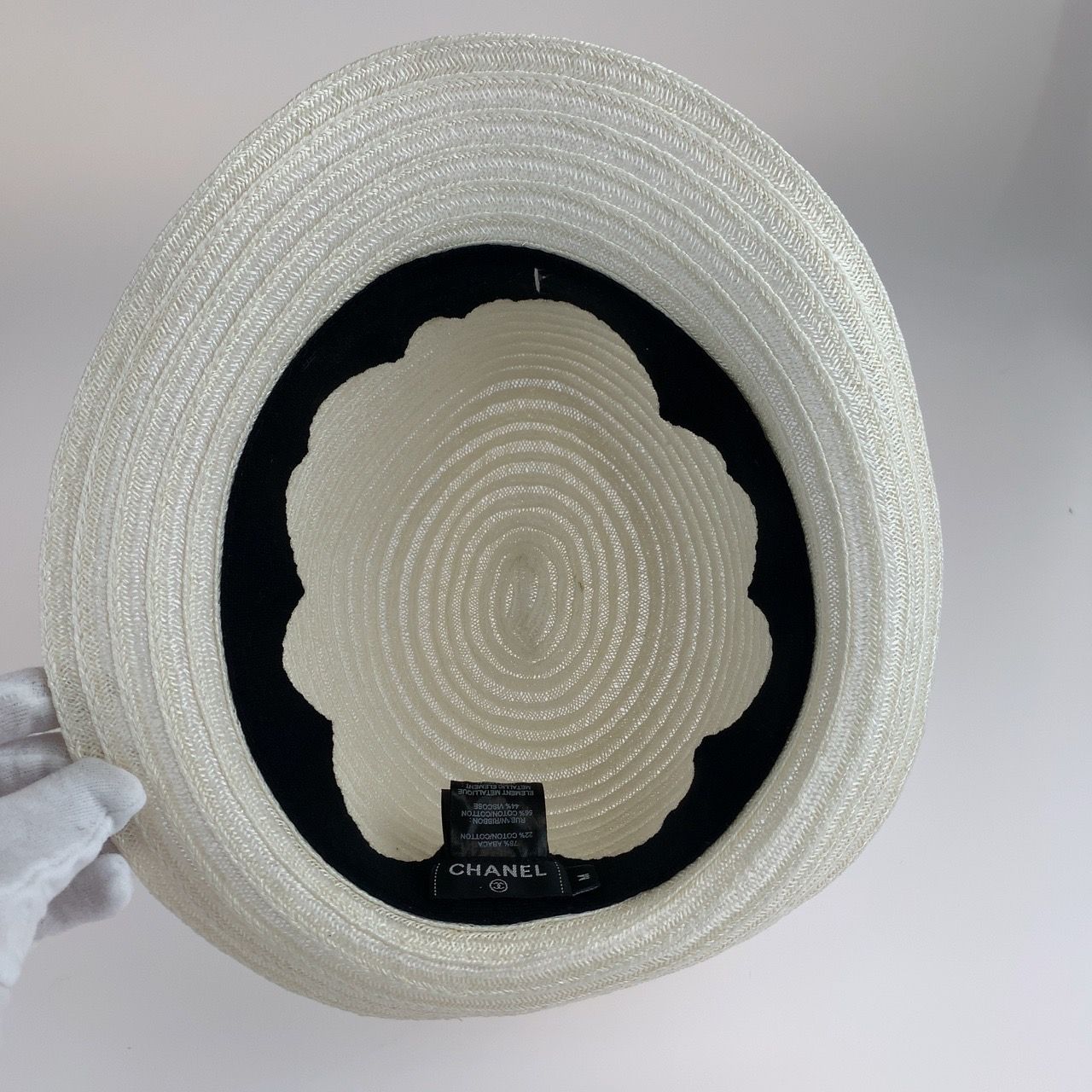 美品 CHANEL シャネル ココマーク サイズM ホワイト 白 ゴールド金具 