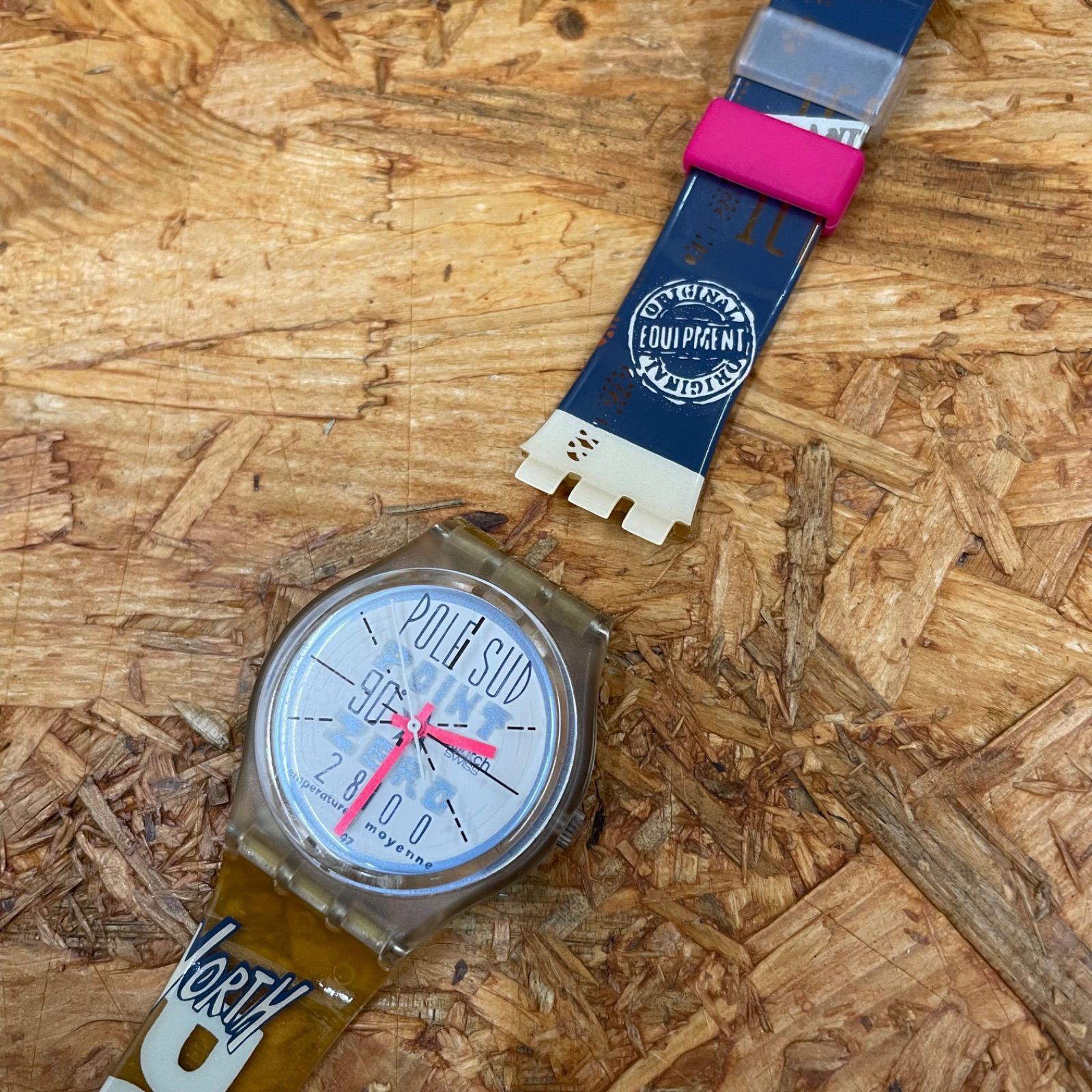 93年製 swatch 腕時計 ZERO POINT GK163 スウォッチ 外箱付き 不動 