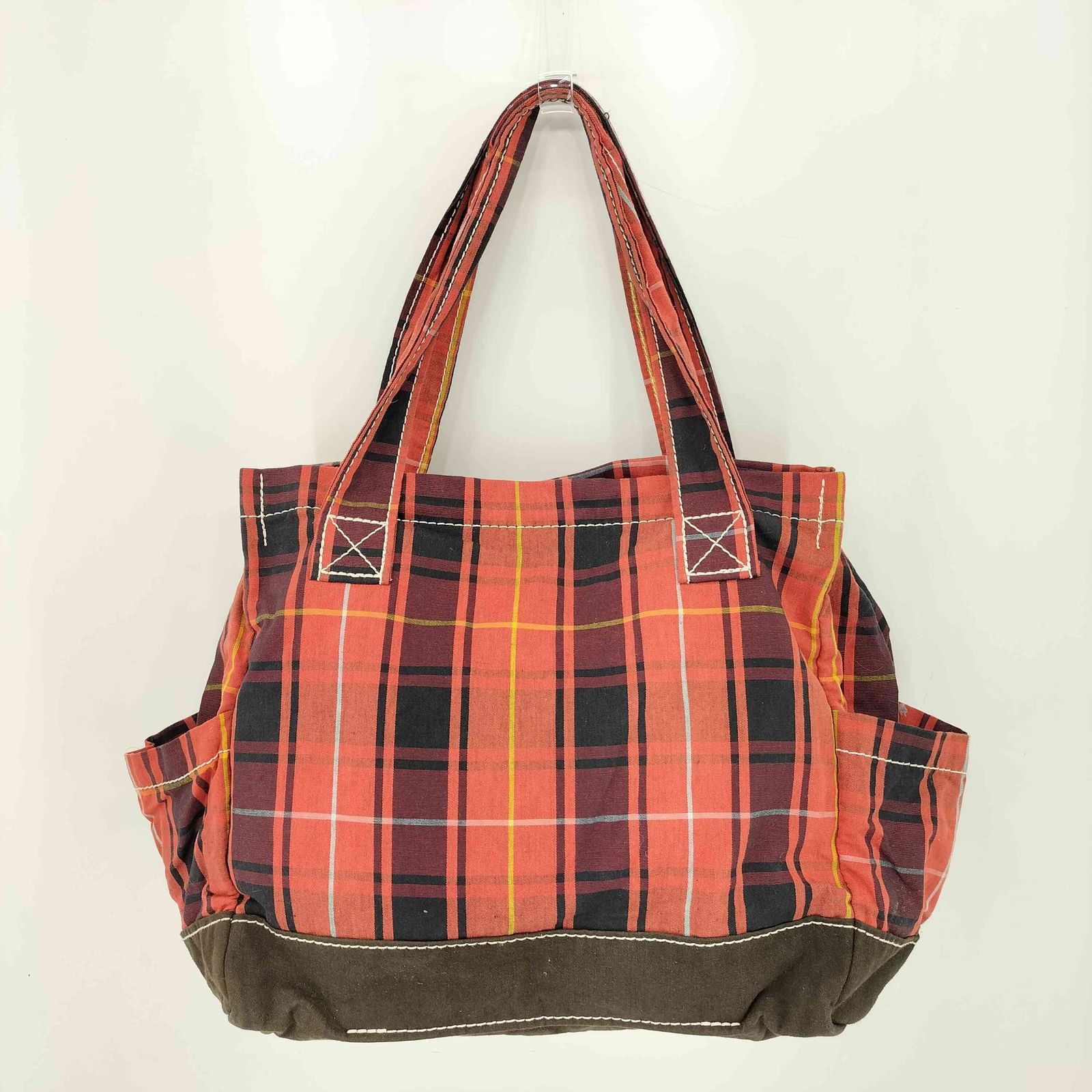 キャピタル KAPITAL タータンチェック キャンバスボストン バッグ メンズ 表記無