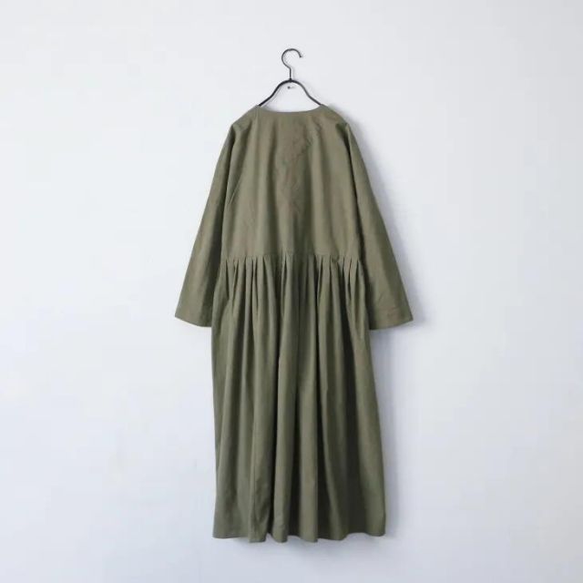 magali コットンフリルワンピース MAGALI マガリ 墨染めコットンリネンフリルワンピース(25AW