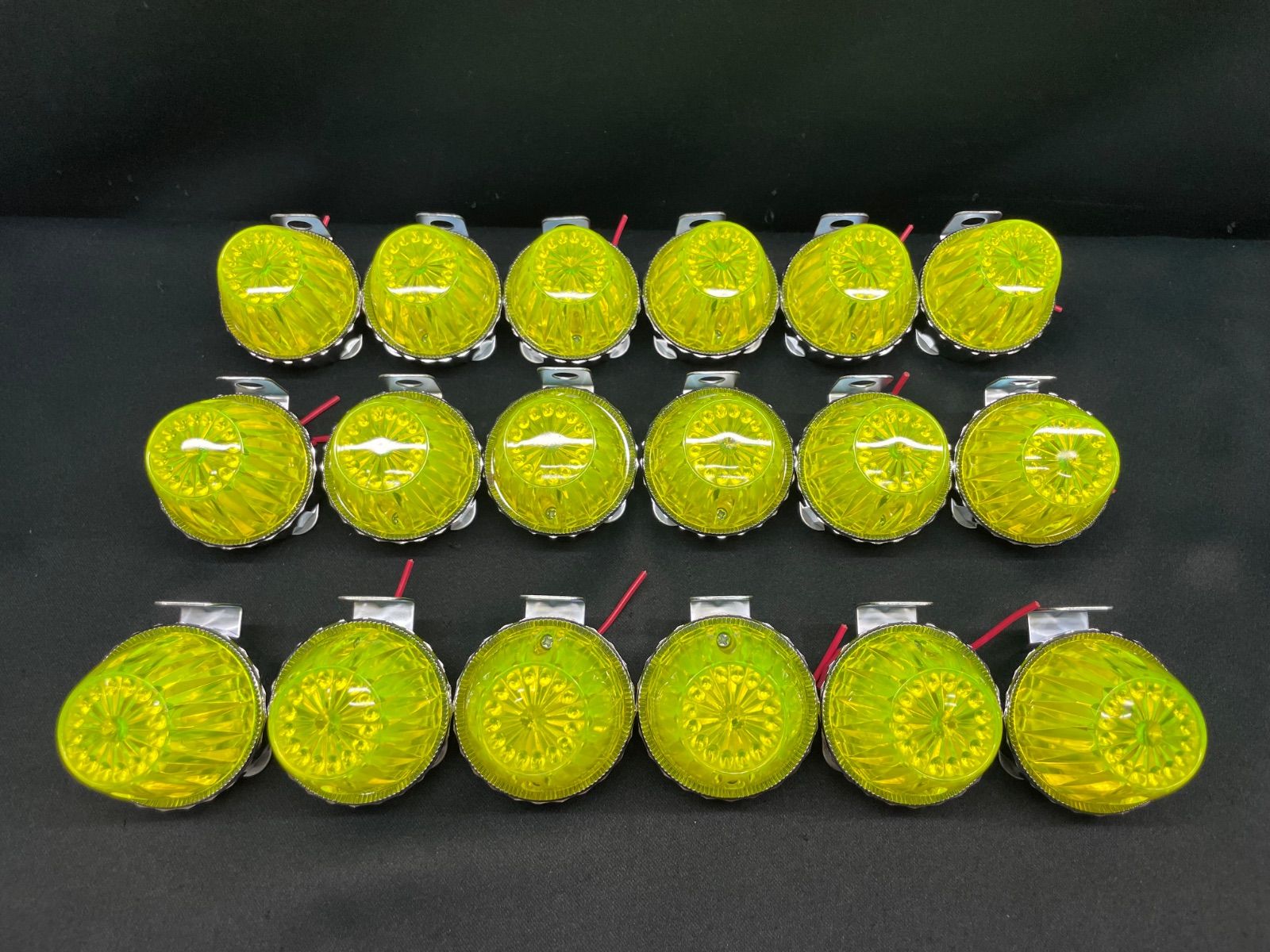 S-92 蛍光イエロー 18個 サイドランプ NO.16 黄 板橋用品製作所 電球式 レトロ デコトラ アート 車高灯 蛍 ゼリーマーカー