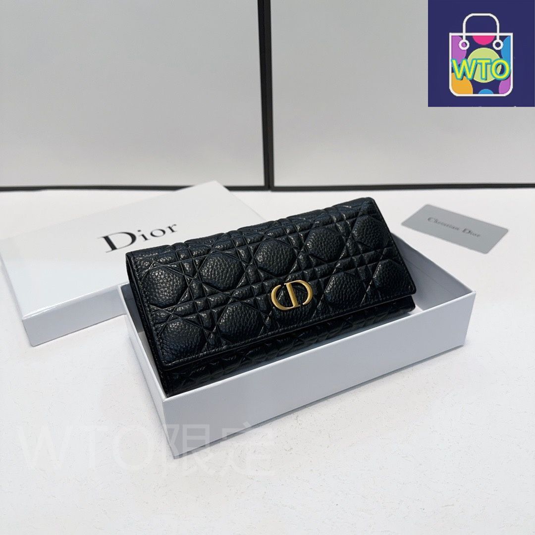 今日 Dior ディオール クラシックウォレットシリーズ 頭層牛皮エンボス加工を採用-WTO輸入2
