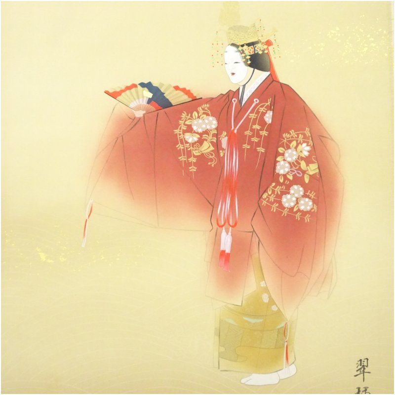 掛軸 喜多川東観『高砂図』絹本 肉筆 共箱付 良好品 掛け軸 a072013 掛軸 喜多川東観『高砂図』絹本 肉筆 共箱付 良好品 掛け軸 a072013