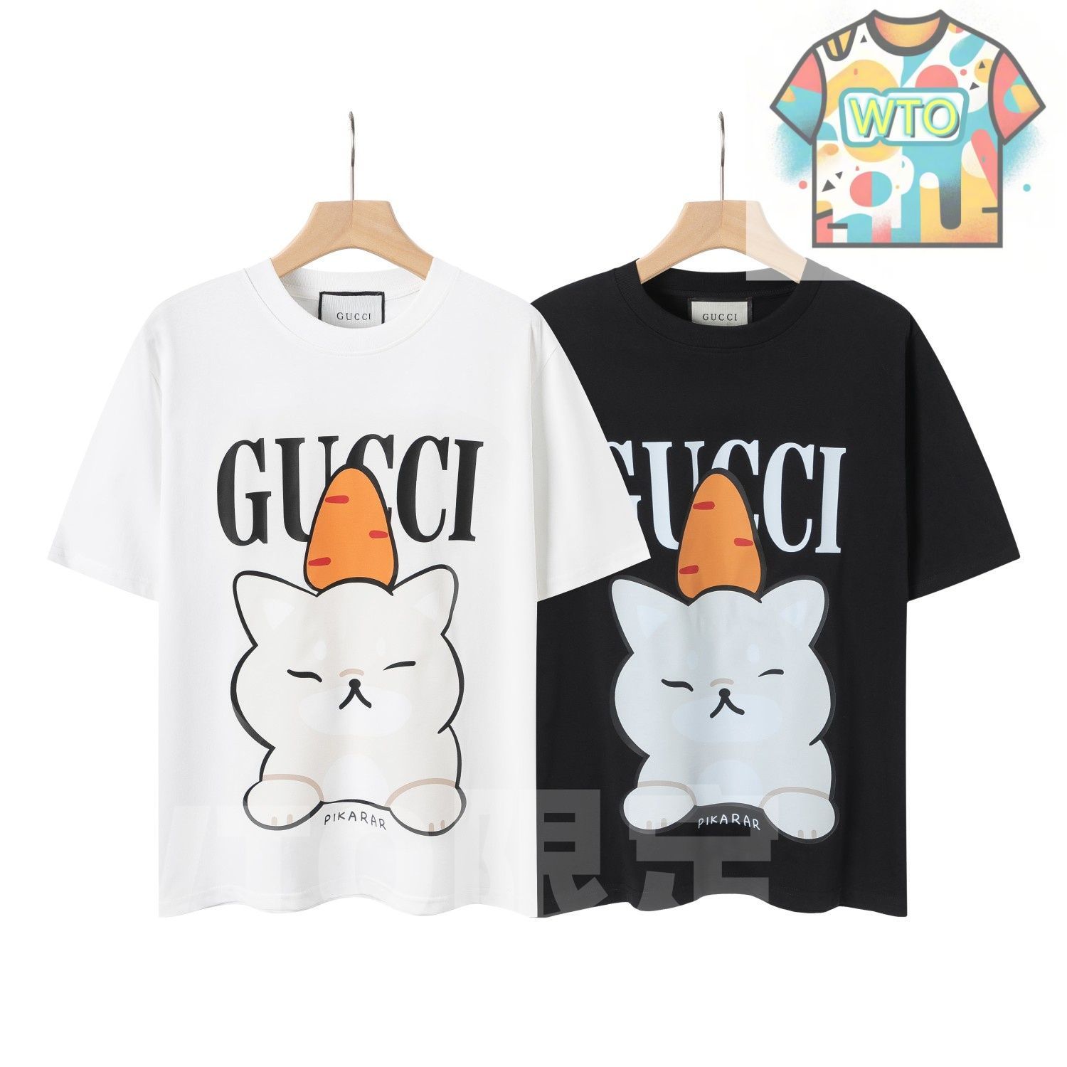 本日限定特価】GUCCI 2023春夏 ウサギ?プリントTシャツ [本日特価|新品 