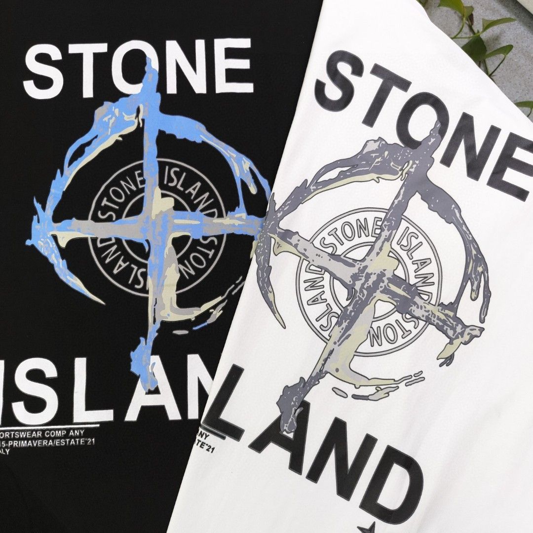 STONE ISLAND 長袖コットンシャツ コンパス ロゴ 刺繍 ホワイト 白