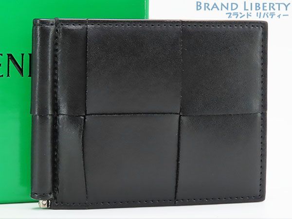 ボッテガヴェネタ カセット マネークリップ付き二つ折りウォレット 財布 グレー