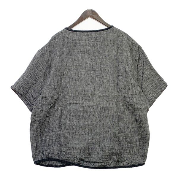 PORTER CLASSIC SASHIKO LINEN カットソー Tシャツ 半袖 刺し子 リネン メンズ サイズ3 ブラック ポータークラシック トップス DM12457■