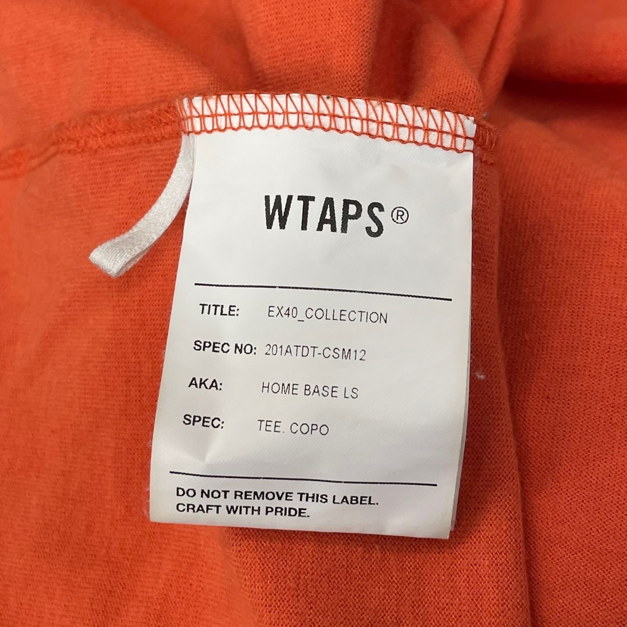 WTAPS 20SS HOME BASE LS/TEE.COPO ロングスリーブ Tシャツ ロンT