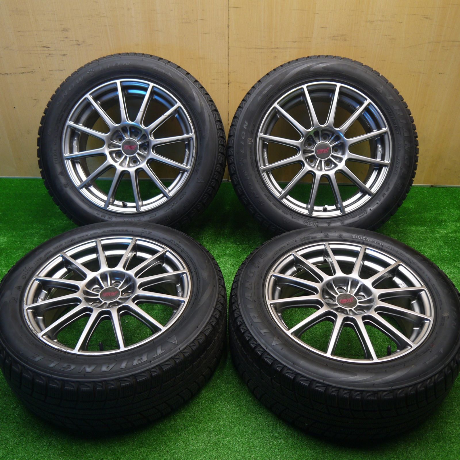 バリ溝 21年 9.5分 スバル フォレスター STi 純正 ENKEI 225|55R17 スタッドレス トライアングル SNOW LION 17インチ エンケイ PCD100|5H 5101004Hス