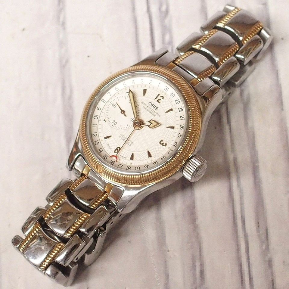 ORIS オリス 自動巻き 27石 640 ポインターデイト 裏スケ 腕時計