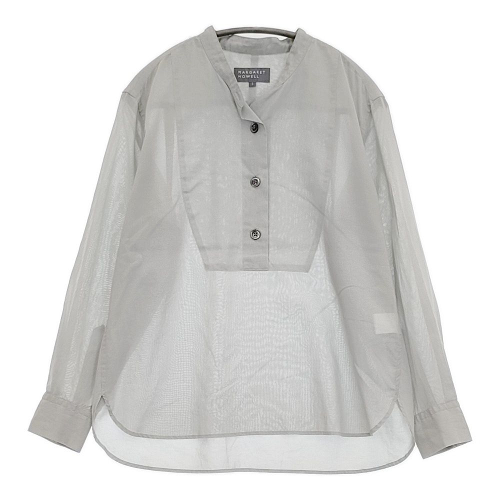 MARGARET HOWELL COTTON VOILE サイズ1 578-4253003 シアー 長袖シャツ 24AW グレー レディース マーガレットハウエル【中古】5-1014M♪ MARGARET HOWELL COTTON VOILE サイズ1 578-4253003 シアー 長袖シャツ