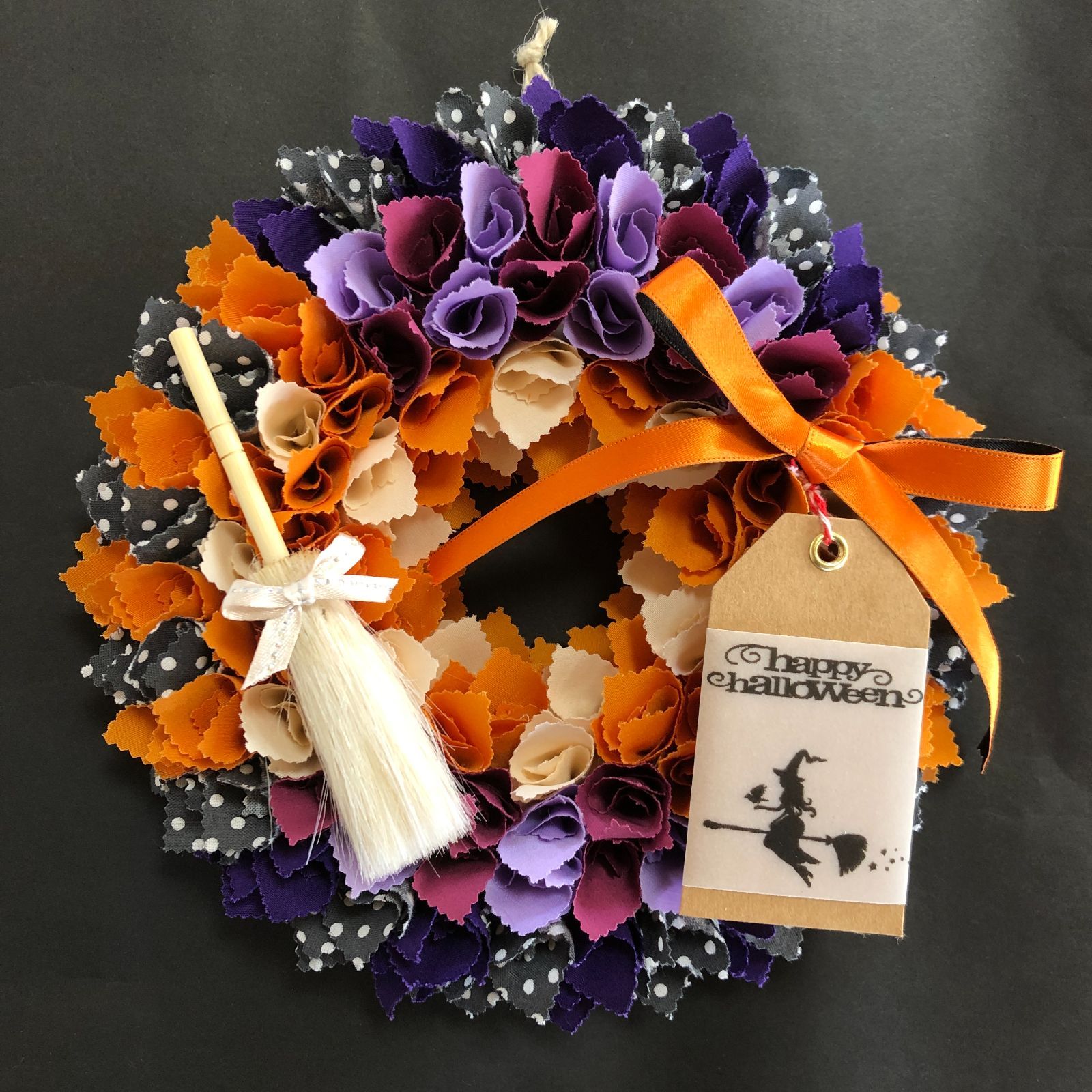 リース 布リース ハロウィン 飾り ハンドメイド インテリア _073