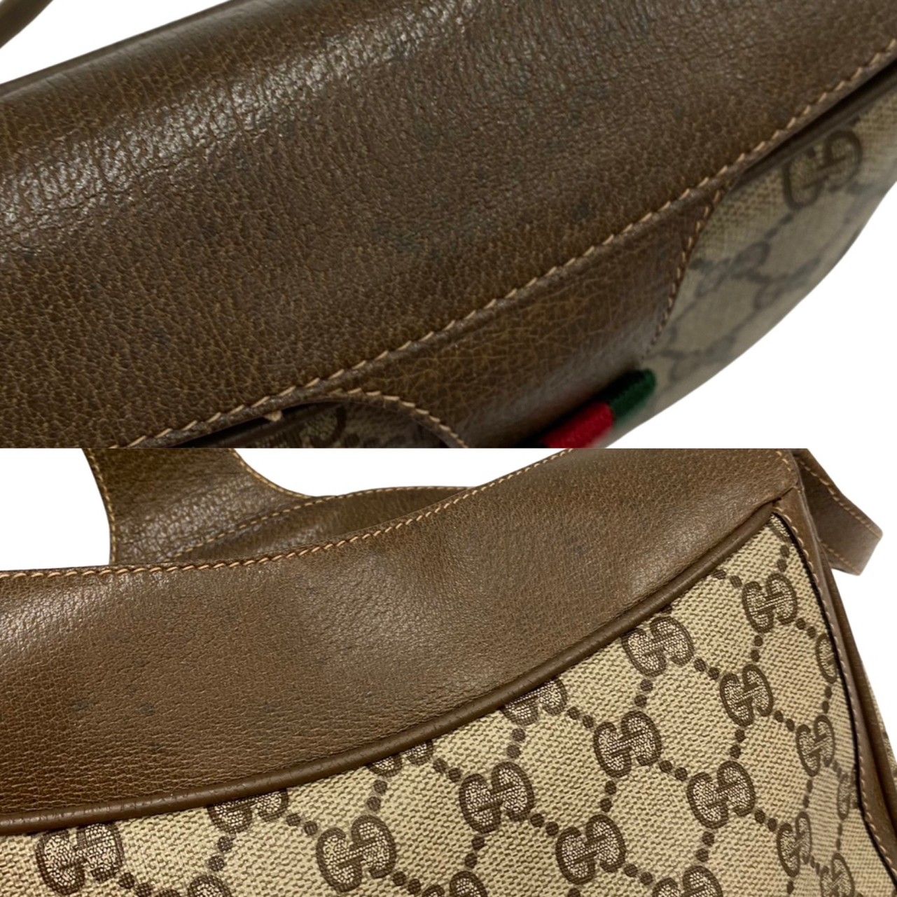 美品 GUCCI シマレザー GG ボディバッグ シェリーライン グッチ 極 美品 GUCCI オールドグッチ ヴィンテージ GG ロゴ 金具 シェリー