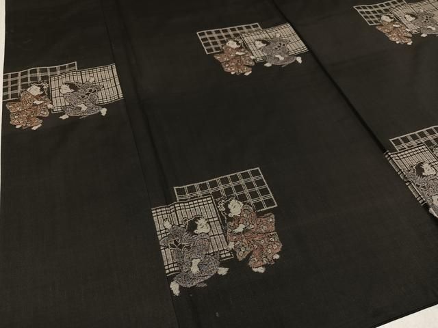 平和屋着物●本場大島紬　地空　人物文　正絹　逸品　AAAV9419ph 平和屋着物○本場大島紬 地空 人物文 正絹 逸品 AAAV9419ph - メルカリ