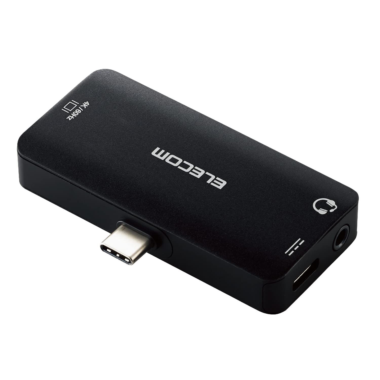 エレコム 映像 音声変換アダプタ TypeC-HDMI 60Hz Type-C-4 φ3.5mmイヤホンジャック 給電機能付 PD100W対応 ブラック MPA-C35HDMIPDBK